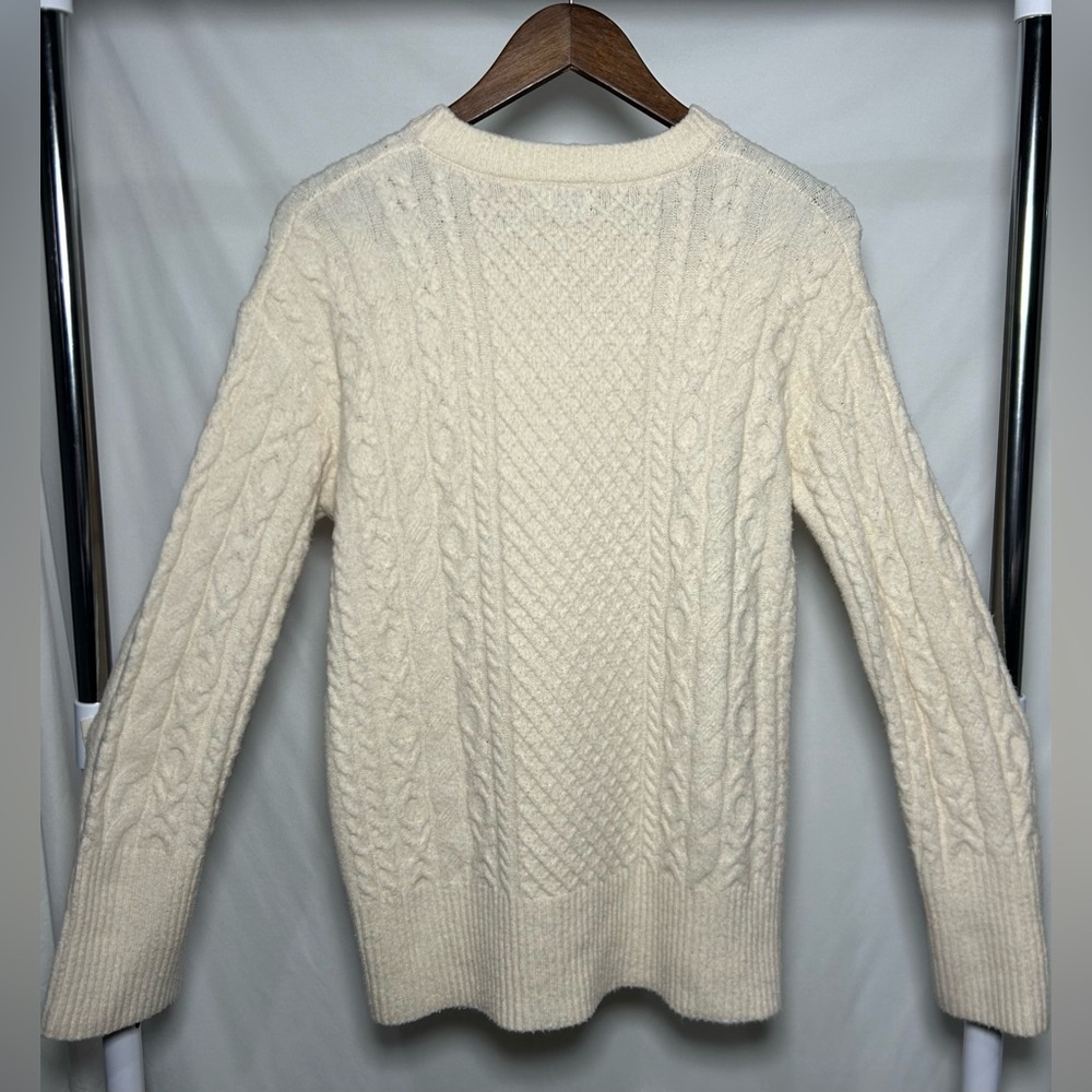 Women’s Crewneck Tunic Pullover Sweater- A New Day- Cream - Picture 2 of 7